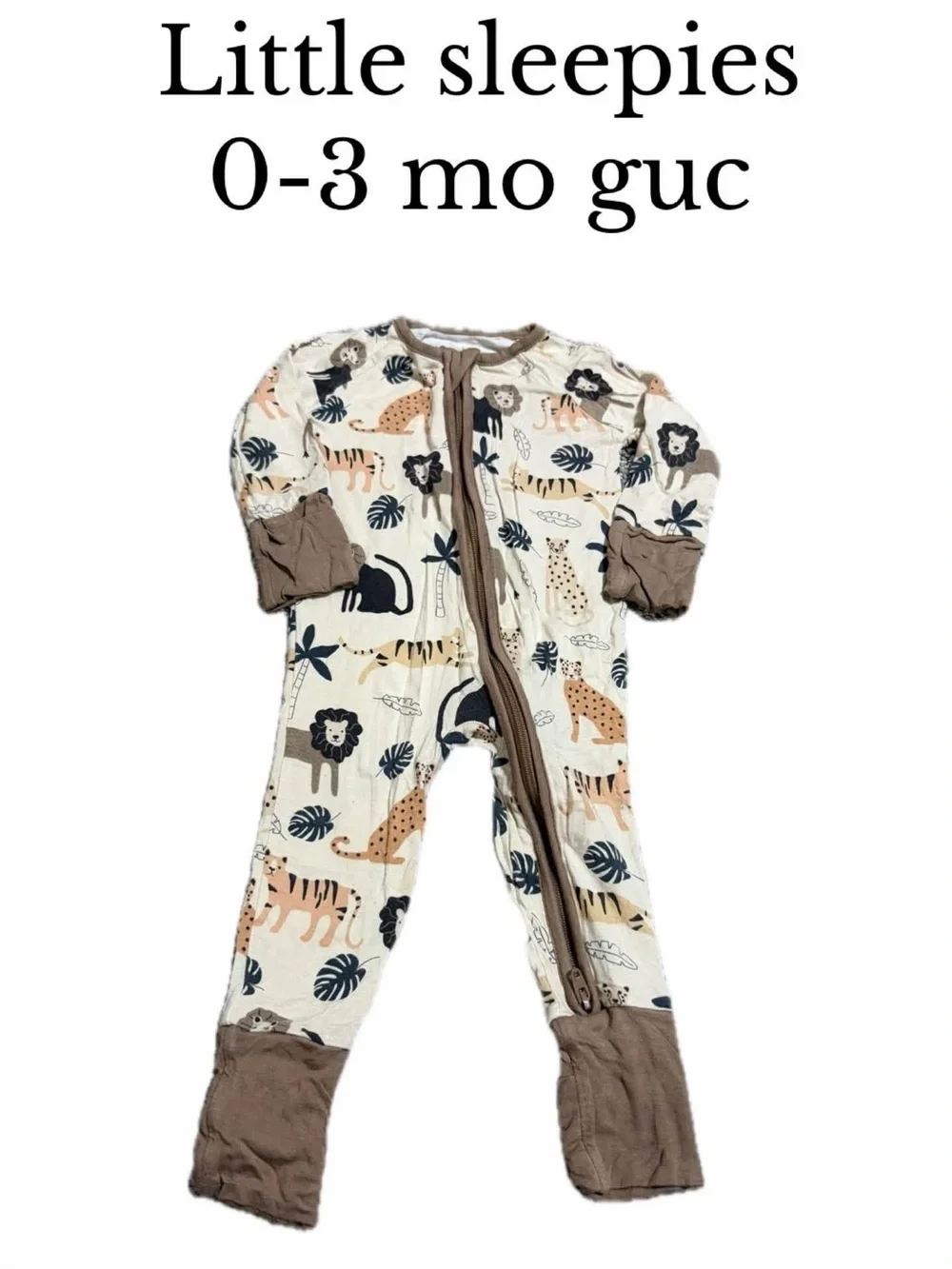 Little sleepies 0-3 month big cats pajamas